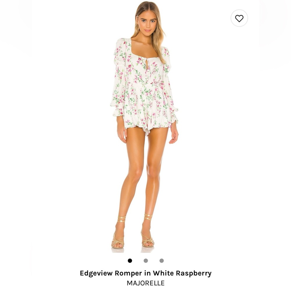 Majorelle — Edgeview Romper in White Raspberry — Size Small